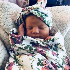 Swaddle Set, Floral Swaddle Set, Girl Swaddle